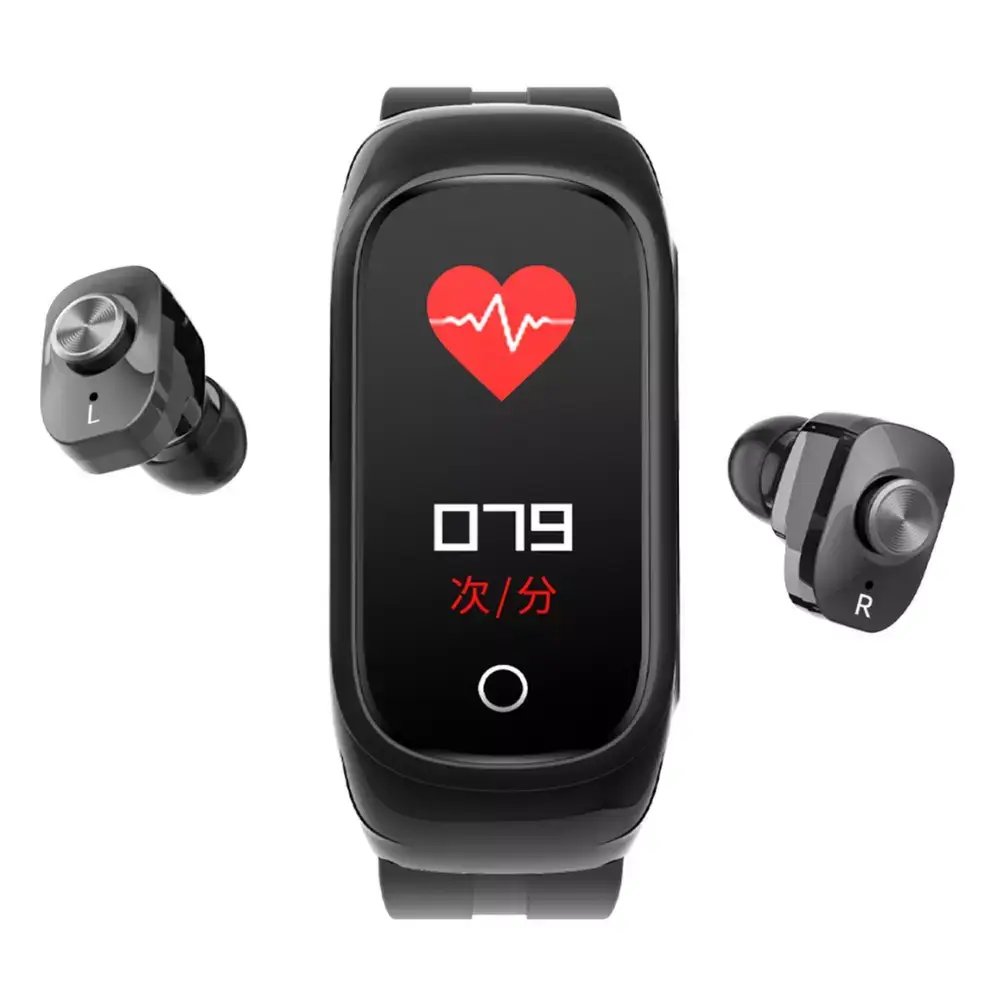 Combo de Reloj Inteligente 2-En-1 y Auriculares Fitness Verdaderamente Inalámbricos